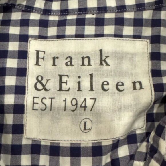 Frank & Eileen Men’s Finbar Blue White Gingham Check Button Down Size Large - Picture 3 of 8